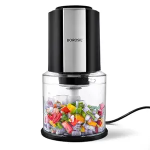 300 Watts Electric Chopper for Kitchen, Twin Blade Technology, 600 ml 'chop-n-store' plastic bowl with lid, Vegetable Chopper, Cutter, Chop, Mince, Dice, Whisk, Blend