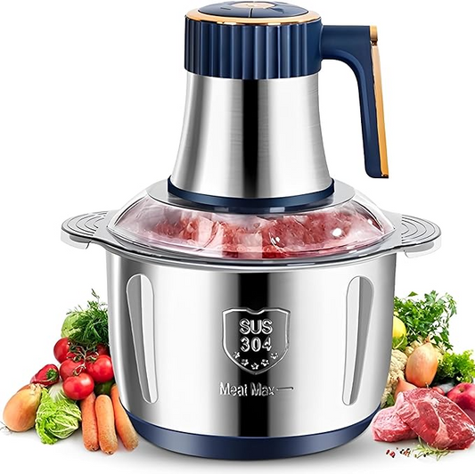 5L Electric Food Chopper,500W Stainless Steel Meat Grinder Electric,5-Speed Mode,Multi-Function Food Processor for Dough Stirring,Onion,Meat,Fruits, Garlic,Vegetables,Baby Food