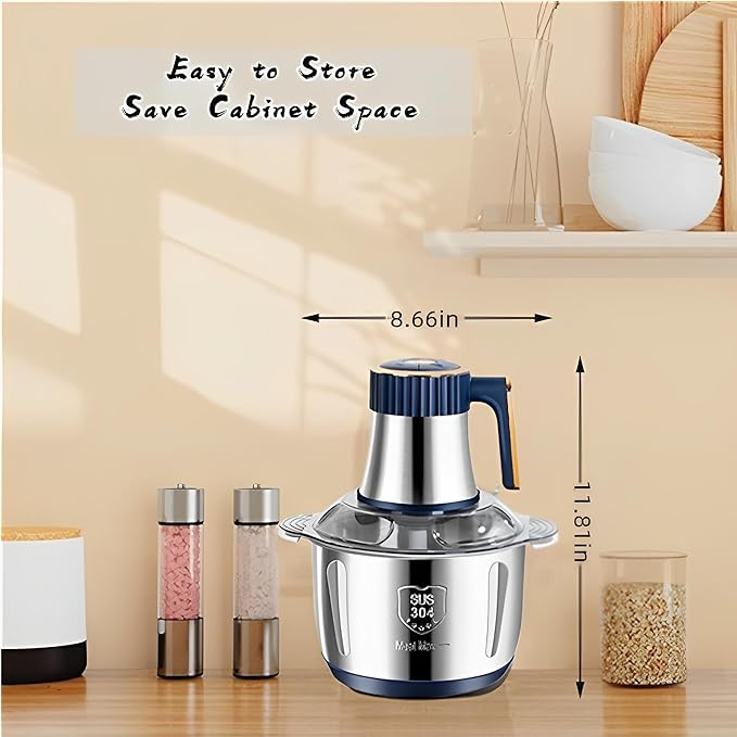 5L Electric Food Chopper,500W Stainless Steel Meat Grinder Electric,5-Speed Mode,Multi-Function Food Processor for Dough Stirring,Onion,Meat,Fruits, Garlic,Vegetables,Baby Food